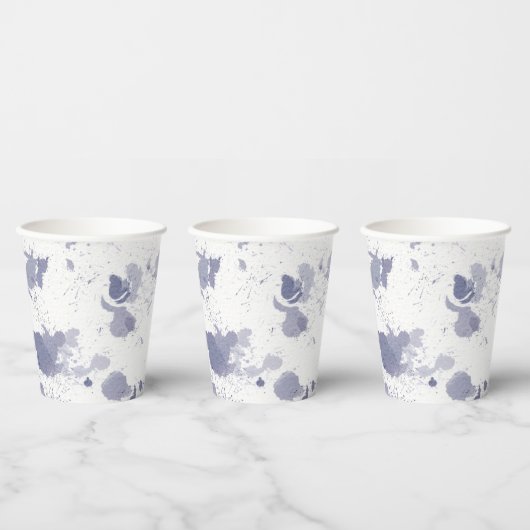 Paper Cups (236 ml) - Blue Pattern Pappbecher (Multi)