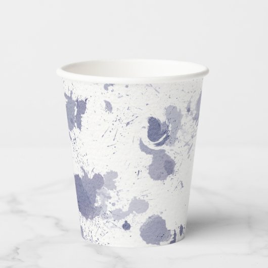 Paper Cups (236 ml) - Blue Pattern Pappbecher (Vorderseite)