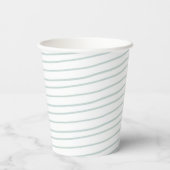 Paper Cups (236 ml) - Blue Stripes Pappbecher (Rückseite)