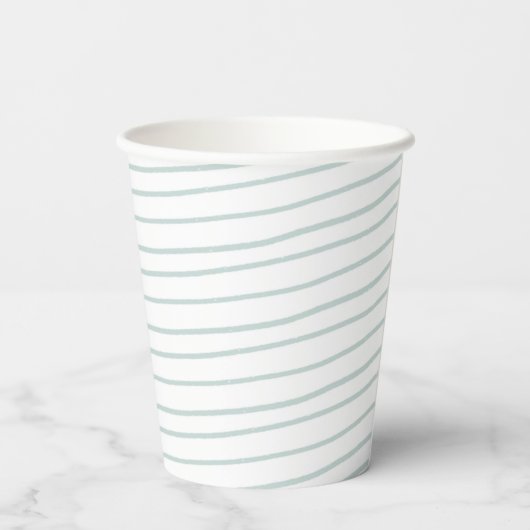 Paper Cups (236 ml) - Blue Stripes Pappbecher (Rückseite)