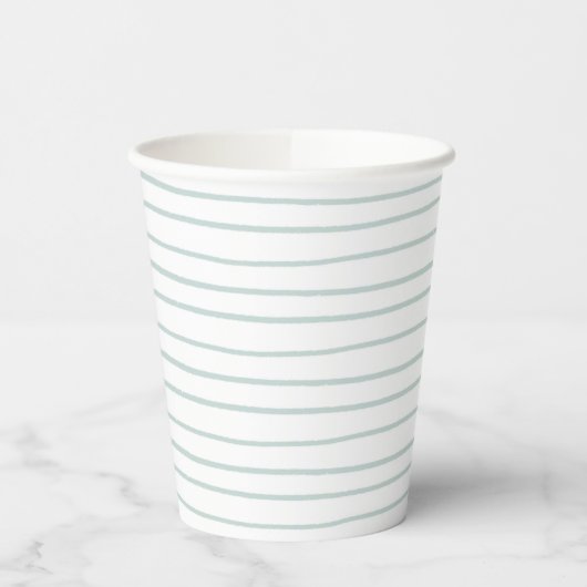 Paper Cups (236 ml) - Blue Stripes Pappbecher (Links)