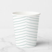 Paper Cups (236 ml) - Blue Stripes Pappbecher (Rechts)