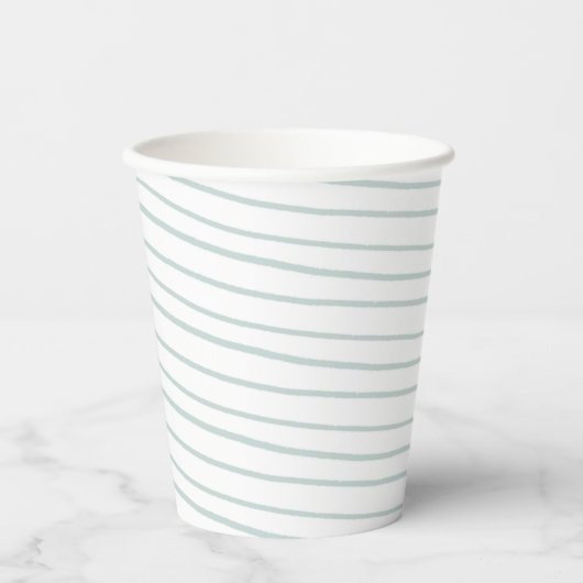 Paper Cups (236 ml) - Blue Stripes Pappbecher (Vorderseite)