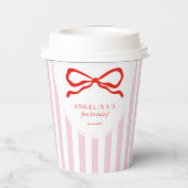  Paper Cups Baby's first birthday with soft pink. Pappbecher (Rückseite)
