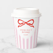  Paper Cups Baby's first birthday with soft pink. Pappbecher (Vorderseite)