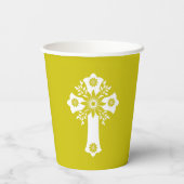 Paper Cups Floral Cross Yellow Pappbecher (Rückseite)