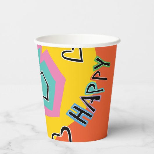 Paper Cups "Hanukkah Happy Bright Art" 8 oz. Pappbecher (Rückseite)