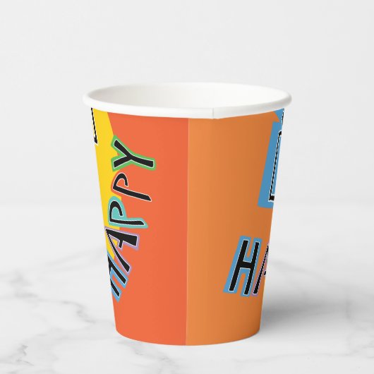 Paper Cups "Hanukkah Happy Bright Art" 8 oz. Pappbecher (Rechts)