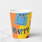 Paper Cups "Hanukkah Happy Bright Art" 8 oz. Pappbecher (Vorderseite)