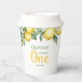 Paper Cups Lemon Zitrus 1. Geburtstag. Pappbecher (Vorderseite)