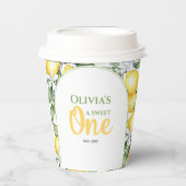 Paper Cups Lemon Zitrus 1. Geburtstag. Pappbecher (Vorderseite)