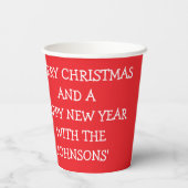 Paper Cups "Merry ChristMouse" 8 oz. Pappbecher (Rückseite)