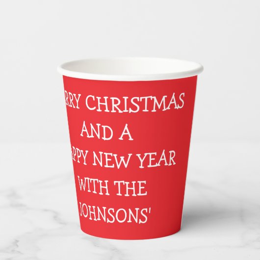 Paper Cups "Merry ChristMouse" 8 oz. Pappbecher (Rückseite)