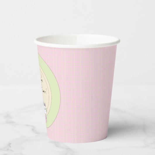 Paper Cups "Pink/Build-a-library" 8 oz. Pappbecher (Links)