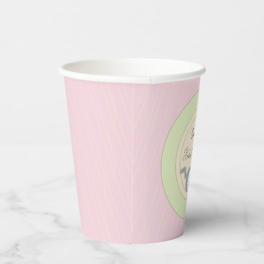 Paper Cups "Pink/Build-a-library" 8 oz. Pappbecher (Rechts)
