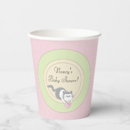 Paper Cups "Pink/Build-a-library" 8 oz. Pappbecher