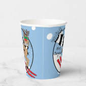 Paper Cups "Rudolph Skiing" 8 oz. Pappbecher (Rechts)