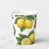 Paper Cups Set with Lemon Print – Mediterranean Pappbecher (Rückseite)