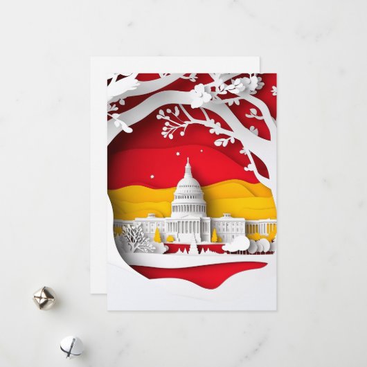 Paper Cut Design Washington DC Karte (Vorderseite/Rückseite Beispiel)