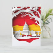 Paper Cut Design Washington DC Karte (Stehend Vorderseite)