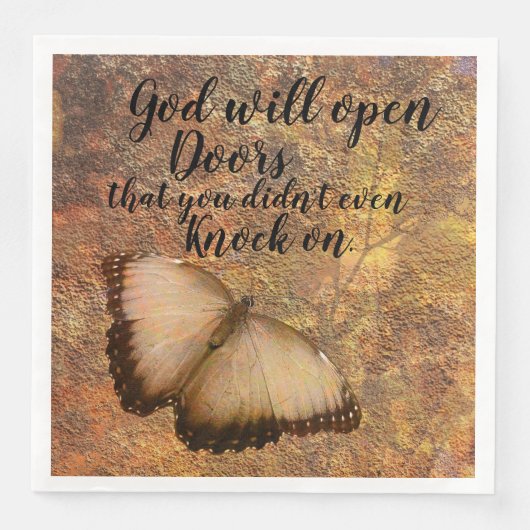 Paper Dinner Napkin Gott öffnet Türen Religiöse Serviette (Vorderseite)