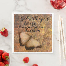 Paper Dinner Napkin Gott öffnet Türen Religiöse