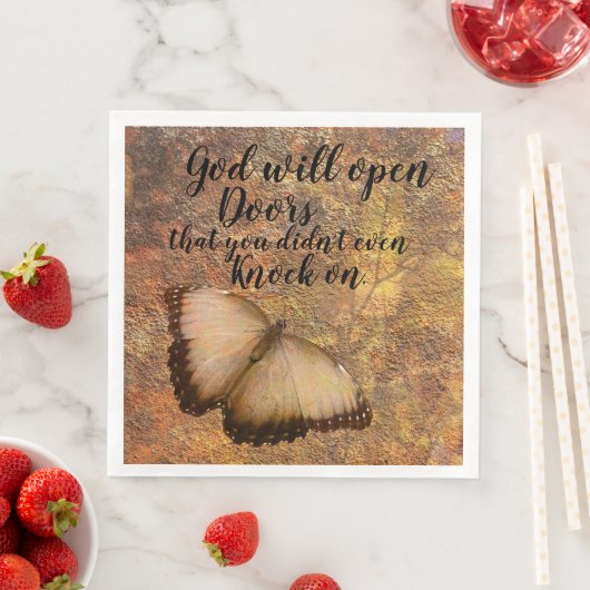 Paper Dinner Napkin Gott öffnet Türen Religiöse Serviette (Beispiel)