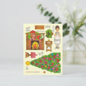 🤶 Paper Doll Vintag Toy Postkarte (Stehend Vorderseite)