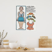 Paper Doll, Woman Beach, Frankreich Poster (Küche)