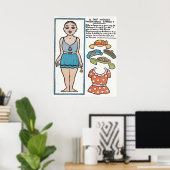 Paper Doll, Woman Beach, Frankreich Poster (Heimbüro)