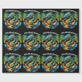 Paper Dragon fly gift wrap Geschenkpapier (Flach)