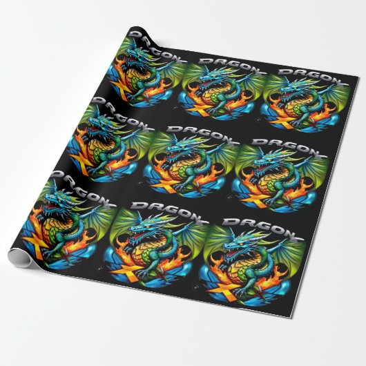 Paper Dragon fly gift wrap Geschenkpapier (Ungerollt)