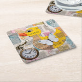 Paper Duck Coaster Rechteckiger Pappuntersetzer (angewinkelt)