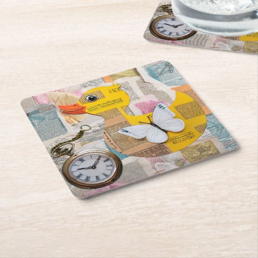 Paper Duck Coaster Rechteckiger Pappuntersetzer (angewinkelt)