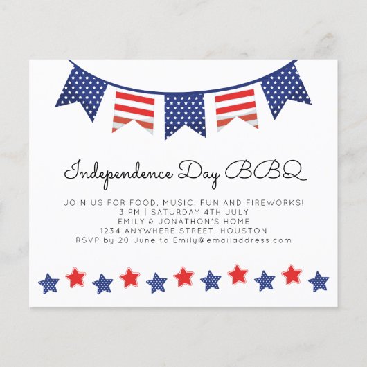 PAPER Einfache Stars Bunting 4th July BBQ Flyer (Vorne)