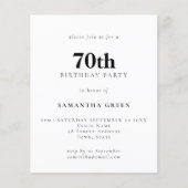 PAPER Einfache Textform, beliebig Farbe 70. Geburt Flyer (Vorne)