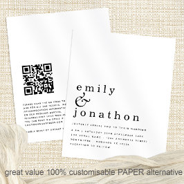 PAPER Einfaches QR Code Hochzeitsempfang Flyer