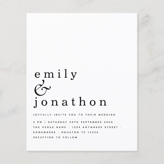 PAPER Einfaches QR Code Hochzeitsempfang Flyer (Vorne)