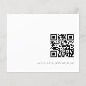 PAPER Einfaches QR-Code Schwarz-weiße HochzeitsrSV Flyer (Hinten)