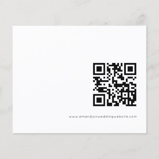 PAPER Einfaches QR-Code Schwarz-weiße HochzeitsrSV Flyer (Hinten)