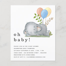 PAPER Elephant Blue Boy Baby Dusche einladen Flyer