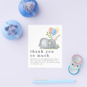 PAPER Elephant Blue Boy Baby Dusche Vielen Dank Flyer (Einzeln)