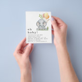 PAPER Elephant Gender Neutral Baby Shower einladen Flyer (Gruppe)