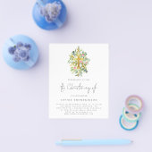 PAPER Eucalyptus Florals Cross Christening Einladu Flyer (Einzeln)