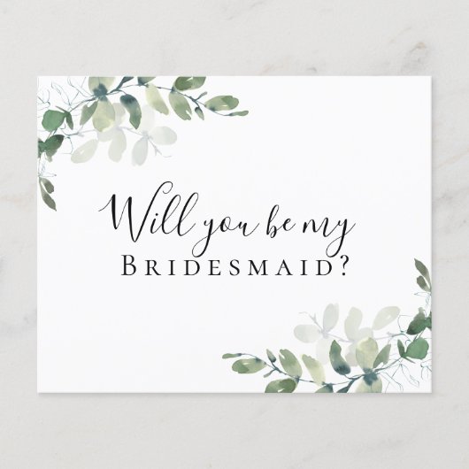 PAPER Eucalyptus Werden Sie meine Bridesmaid Flyer (Vorne)