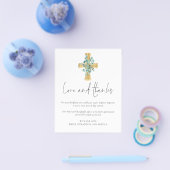 PAPER Eukalyptus Cross Script Taufe Vielen Dank Flyer (Einzeln)