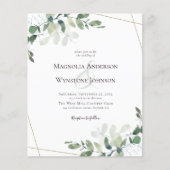 PAPER Eukalyptus Greenery Gold Wedding Einladung Flyer (Vorne)