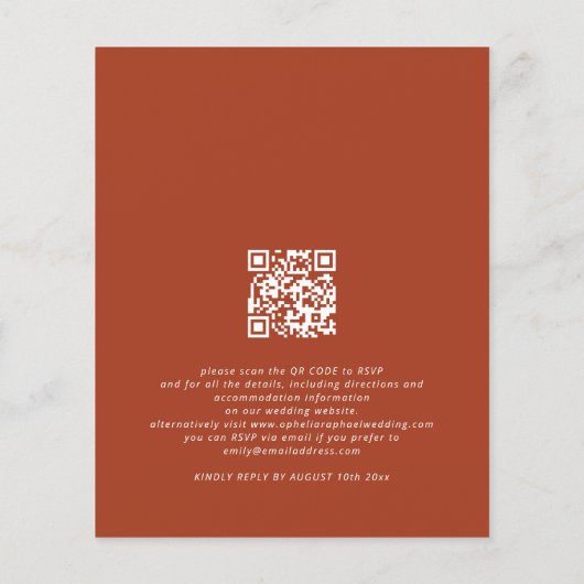 PAPER Fall Florals Terracotta Boho Wedding Flyer (Hinten)