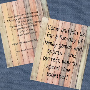 PAPER Family Games Day Slogan Colored Wood Flyer