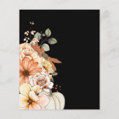PAPER Floral Pumpkin Script Halloween-Party Black Flyer (Hinten)